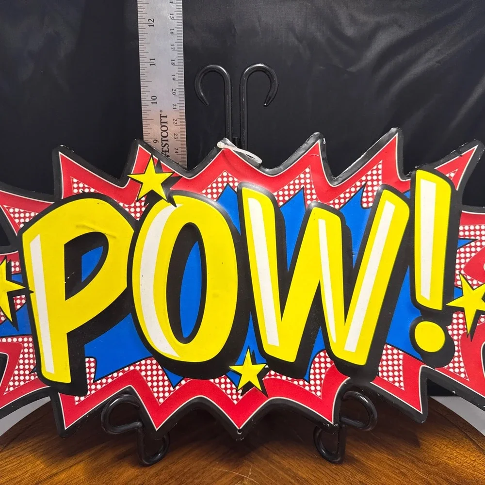 Lot Of 2 Superhero Tin Signs - Bang & Pow -Open Road Brands - Read Description - - Picture 8 of 16